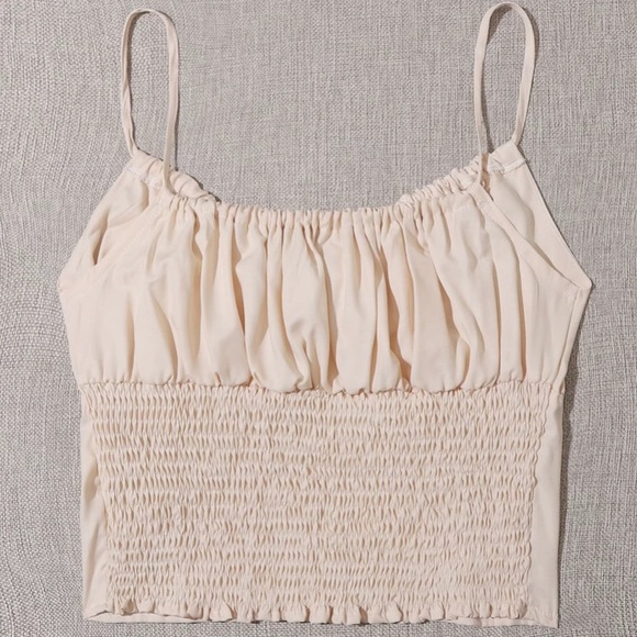 Apricot Knot Front Shirred Cami Top - Picture 2 of 4